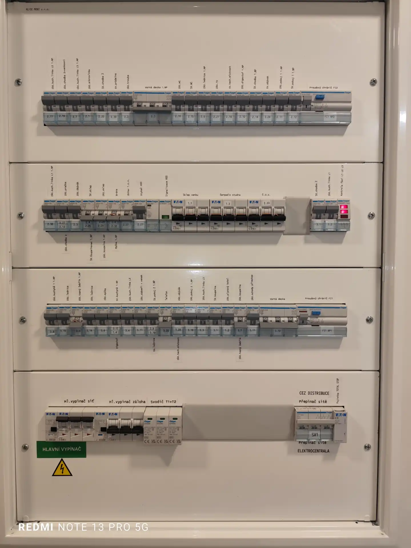 Příprava a detail čistých kabelových vstupů do skříně